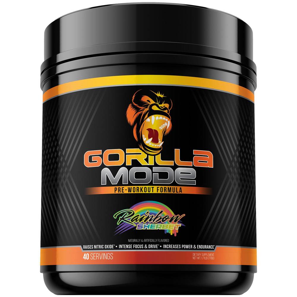 Gorilla Mind Pre-Workout Formula Rainbow Sherbet (1.71 lb)