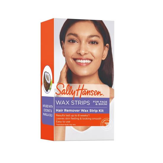 Sally Hansen Hair Remover Wax Strip Kit for Face & Bikini, 34 CT