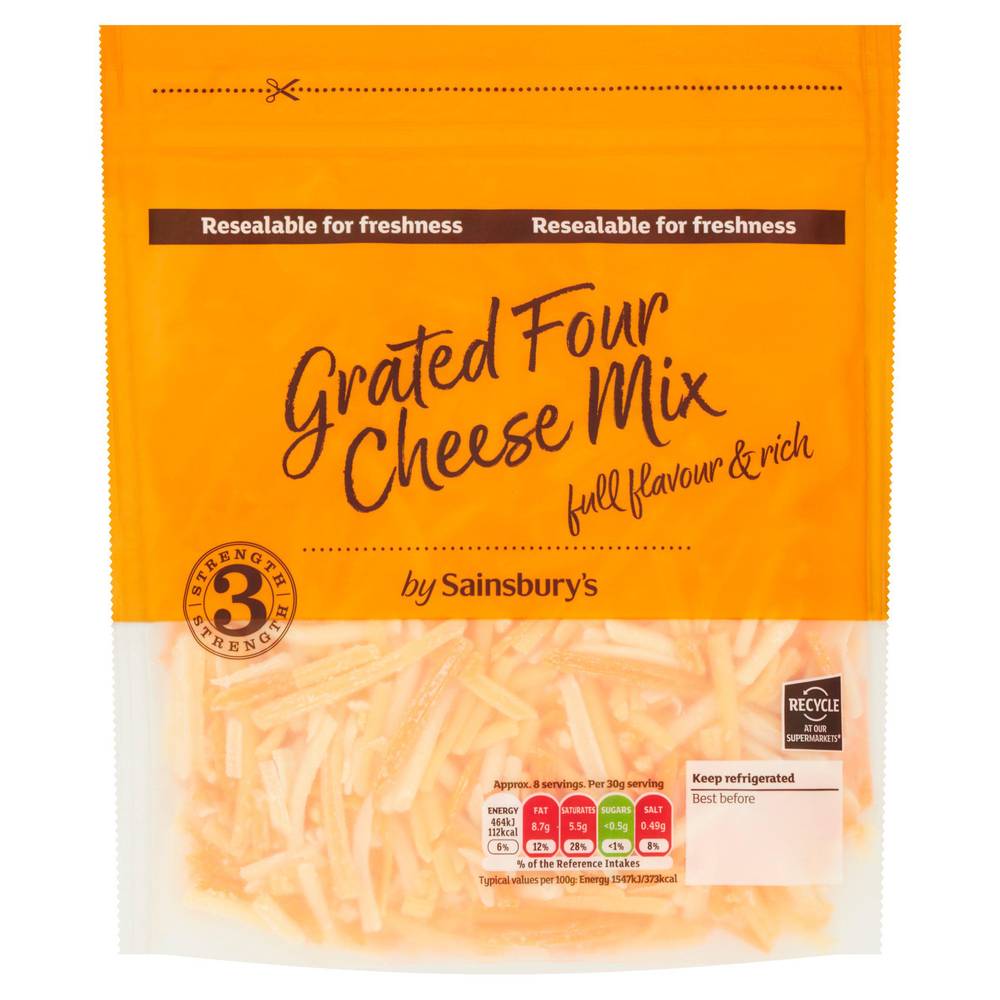 Sainsbury's Grated Four Cheese Mix 250g