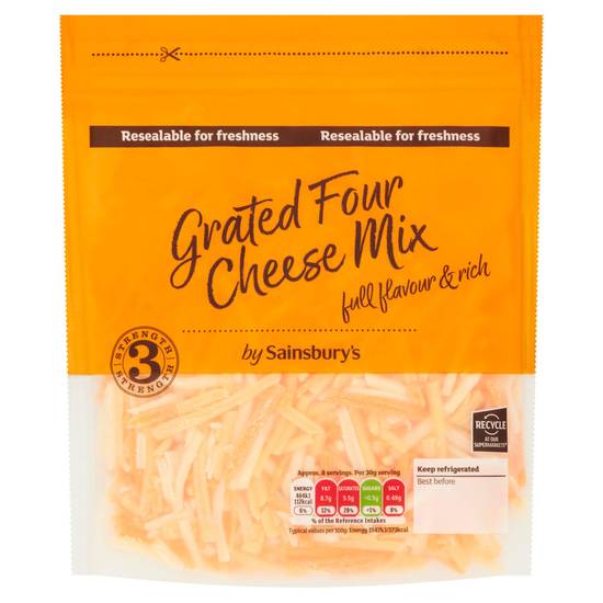Sainsbury's Grated Four Cheese Mix 250g