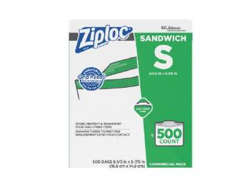 Ziploc - Sandwich Bag - 500 Ct (Case of 1)