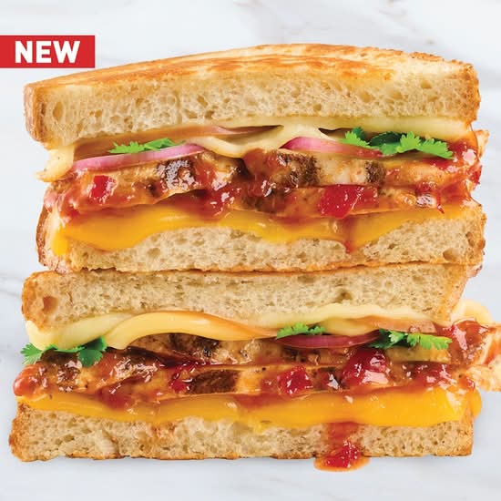 Sweet & Smokey BBQ Chicken Grilled Cheese