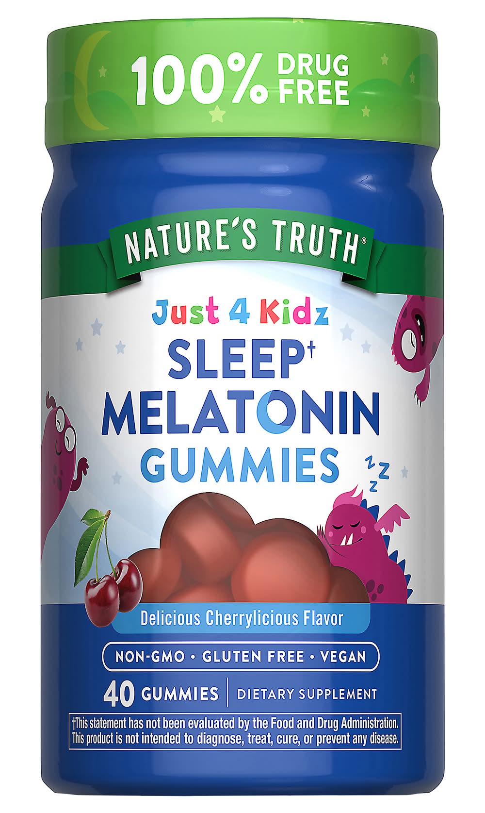 Nature's Truth Kids Melatonin Gummies 1 mg, Cherrylicious (40 ct)