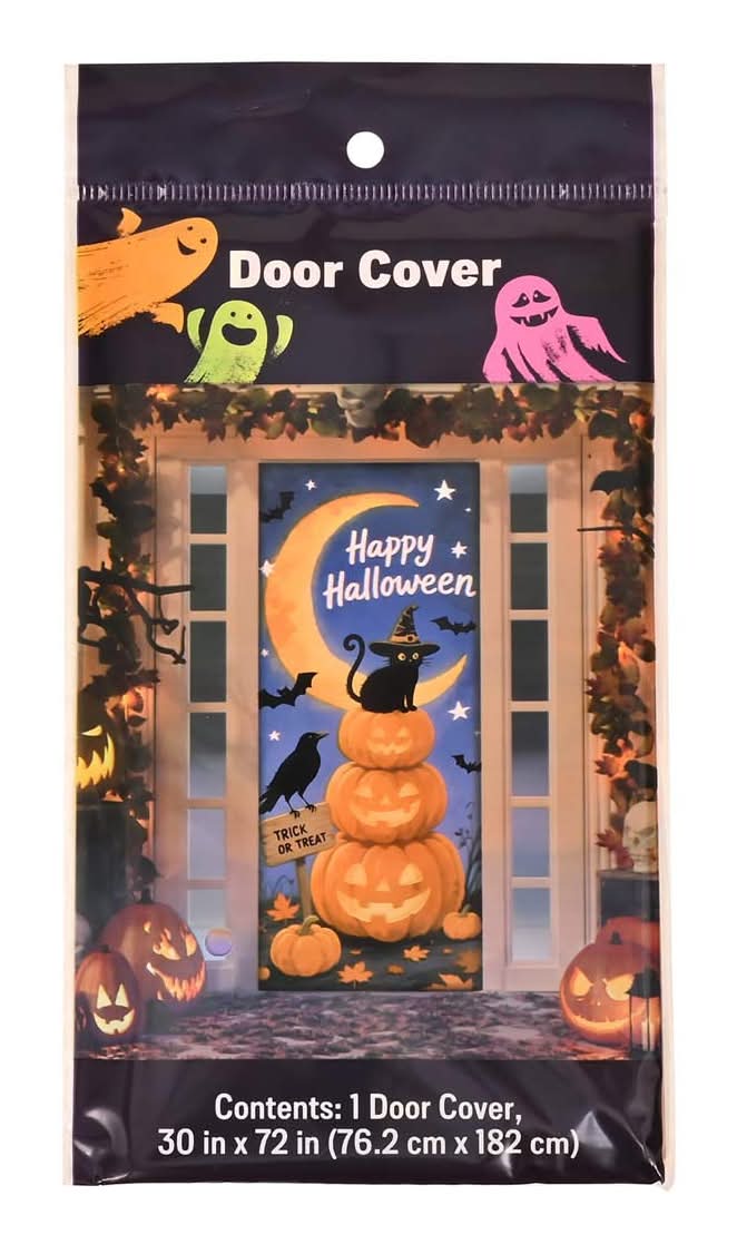 Halloween Printed Door Cover Decor 30x72 In 3 Assorted Styles