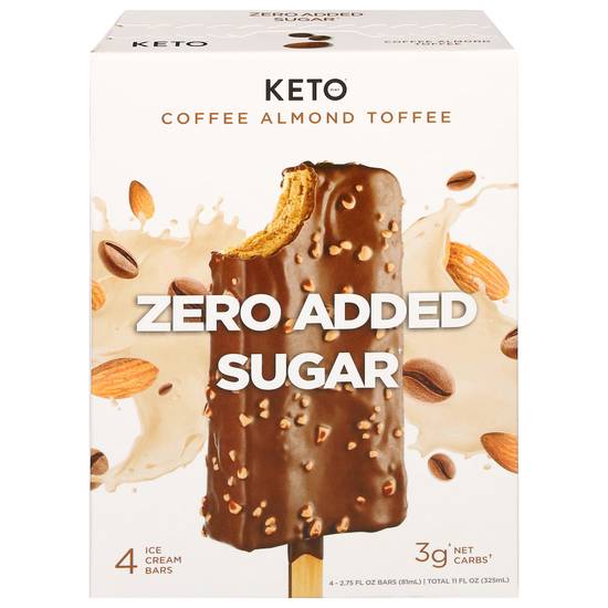 Keto Zero Sugar Added Ice Cream Bars (coffee almond toffee)