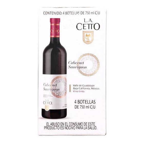 L.A. Cetto vino tinto cabernet sauvignon (4 pack, 750 mL)