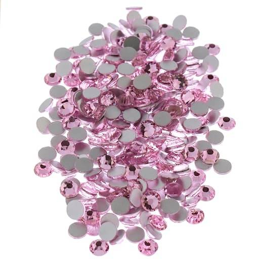 Bead Landing Ss16 Glass Flatback Rhinestones, 4 mm, Light Pink (2880 ct)
