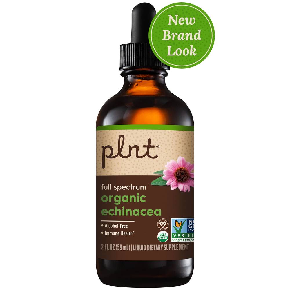 Organic Liquid Echinacea – Full Spectrum – Supports Immune Health – Alcohol-Free (2 Fl. Oz.)