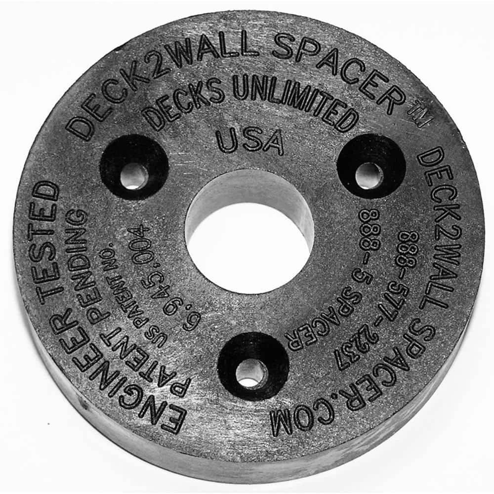 Deck2Wall Spacer 2-1/2 In. Diameter X 5/8 In. Thick Black Polypropylene Spacer 100 Per Box