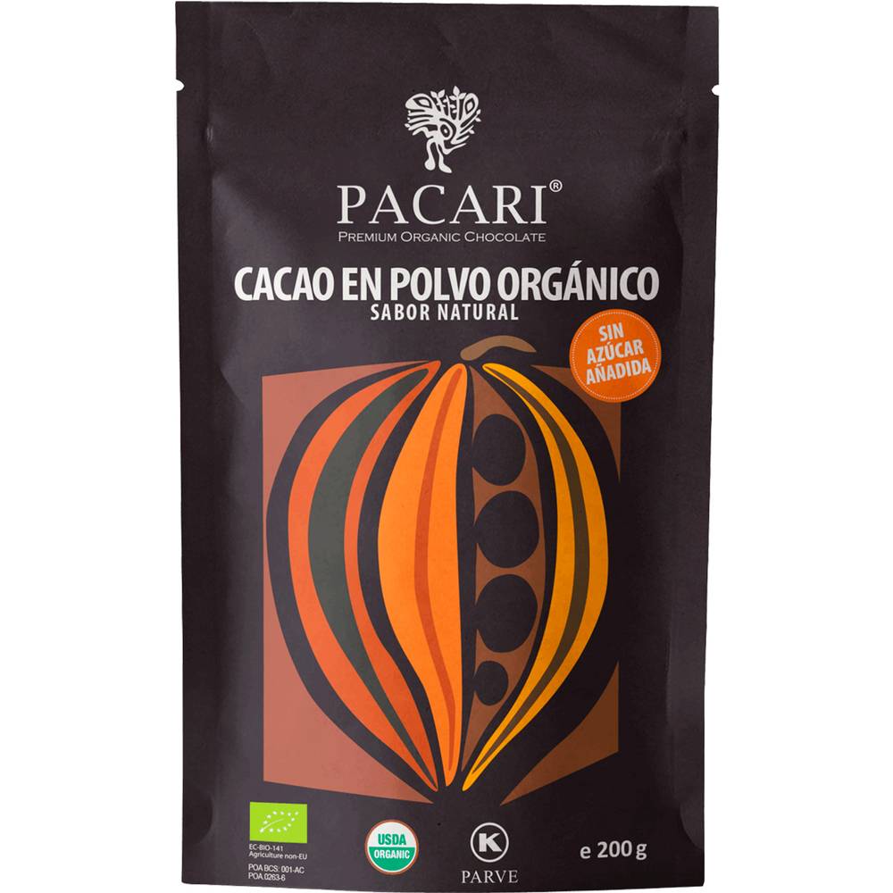 Pacari cacao en polvo orgánico (doypack 200 g)