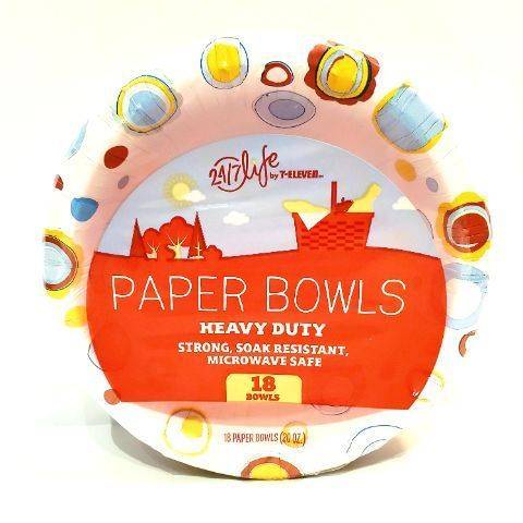 24/7 Life Paper Bowls 18 Count