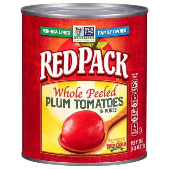 Redpack Whole Peeled Tomatoes in Puree (28 oz)
