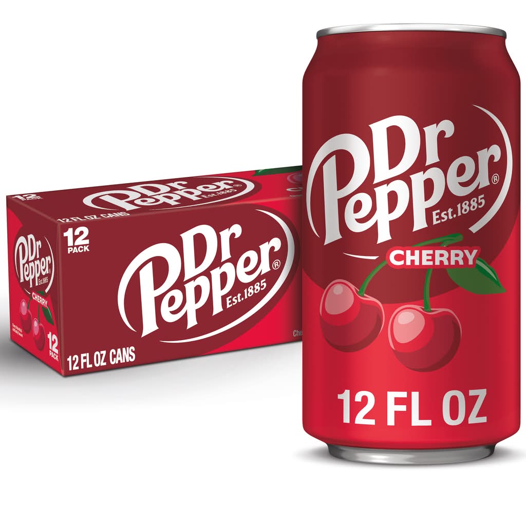 Dr Pepper Flavored Soda, Cherry (12 x 12 fl oz)