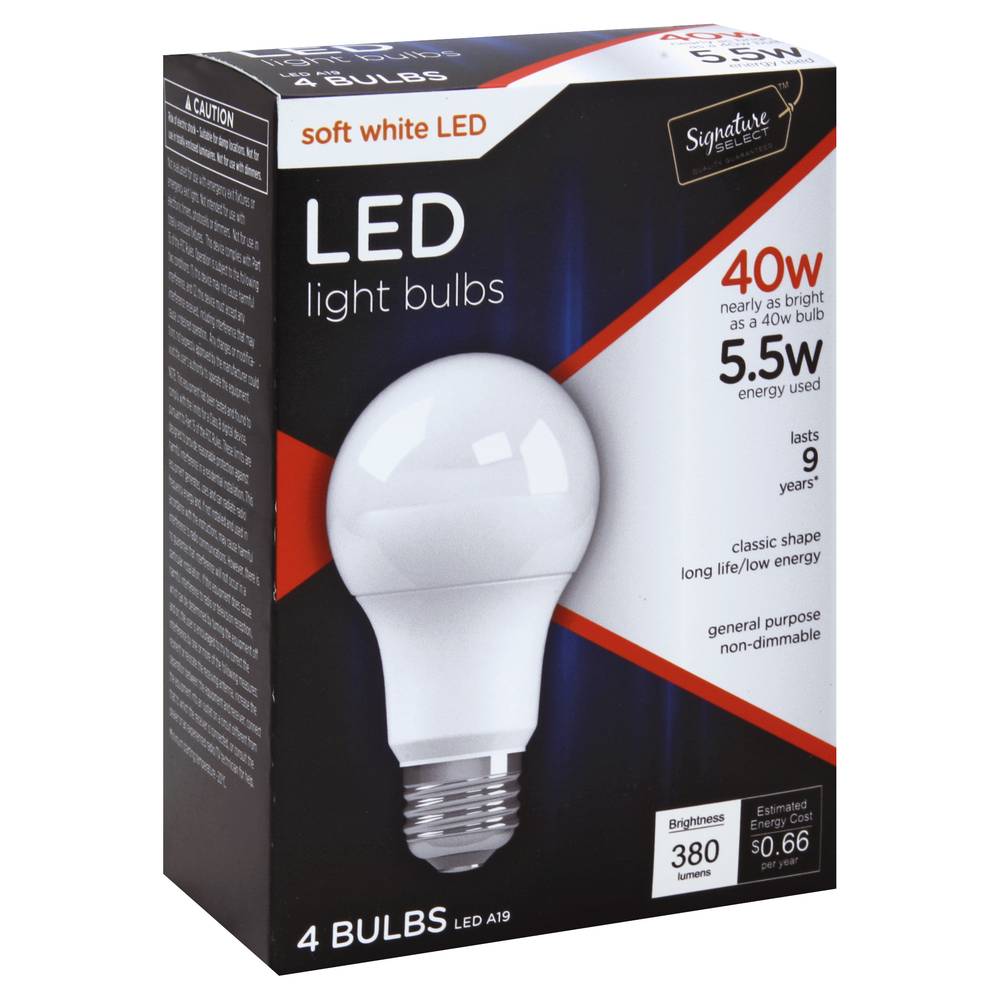 Signature Select Led Soft White 5.5 Watts Light Bulb (4 ct)