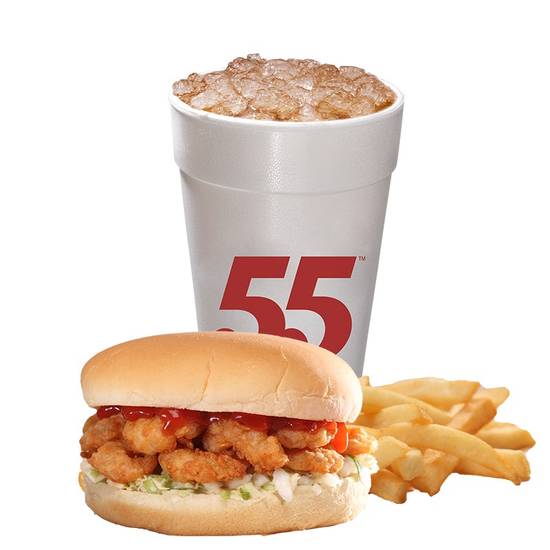 Order Lil' Shrimp Burger Meal food online from Hwy 55 Burgers, Shakes & Fries store, New Bern on bringmethat.com