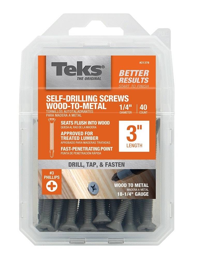 Teks #14 x 3-in Phillips-Drive Self-drilling Sheet Metal Screws (40-Count) | 21378