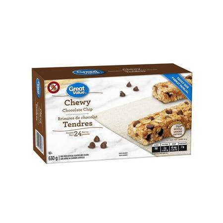 Great value barres tendres granola aux pépites de chocolat chewy (24 unités) - chewy chocolate chip granola bars (24 units)