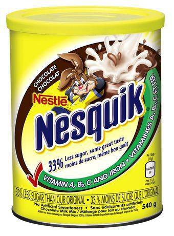Nestlé poudre de chocolat enrichie nesquik (540 g) - nesquik enriched chocolate powder (540 g)