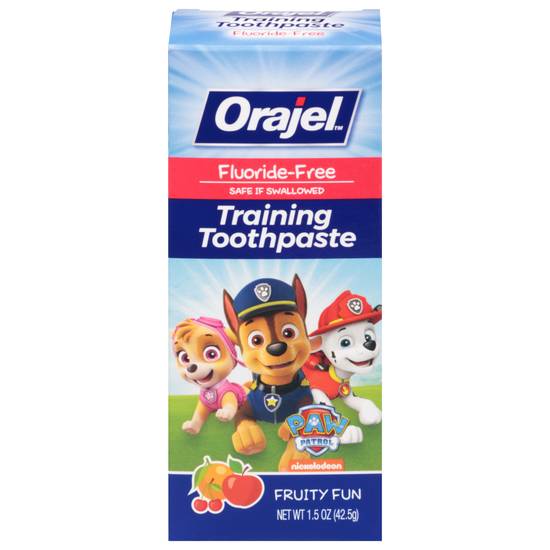 Orajel Kids Paw Patrol Fluoride-Free Training Toothpaste Natural Fruity Fun