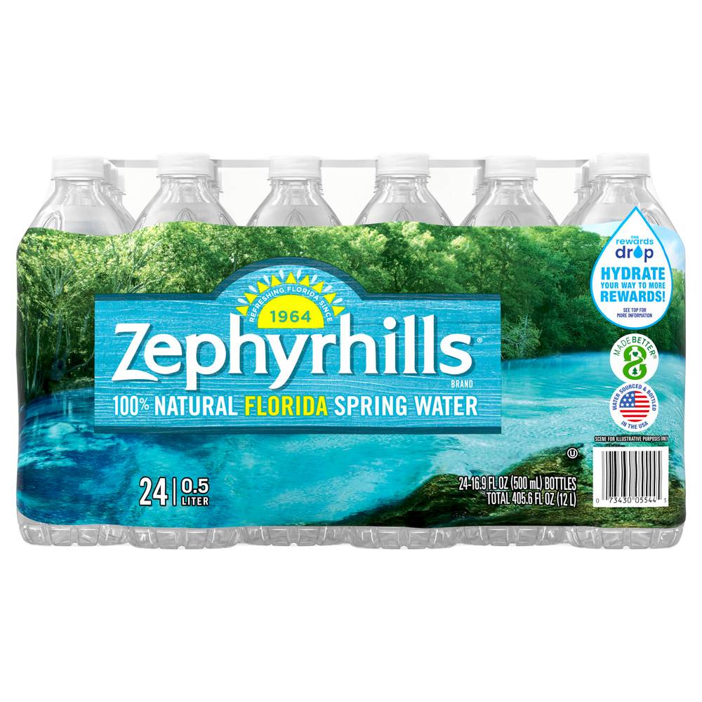 Zephyrhills 100% Natural Florida Spring Water (24 ct, 16.9 fl oz)