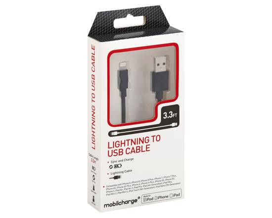Mobilcharge · 3.3 ft Lightning to Usb Cable (1 ct)