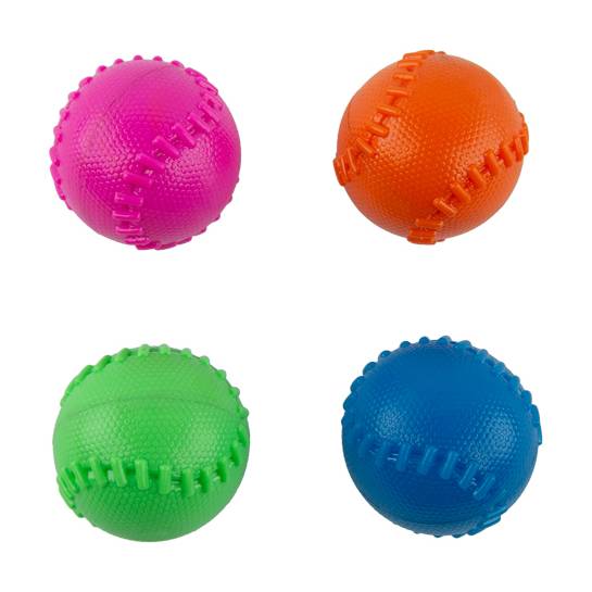 Play On Rubber Baseball With Squeaker Dog Toy