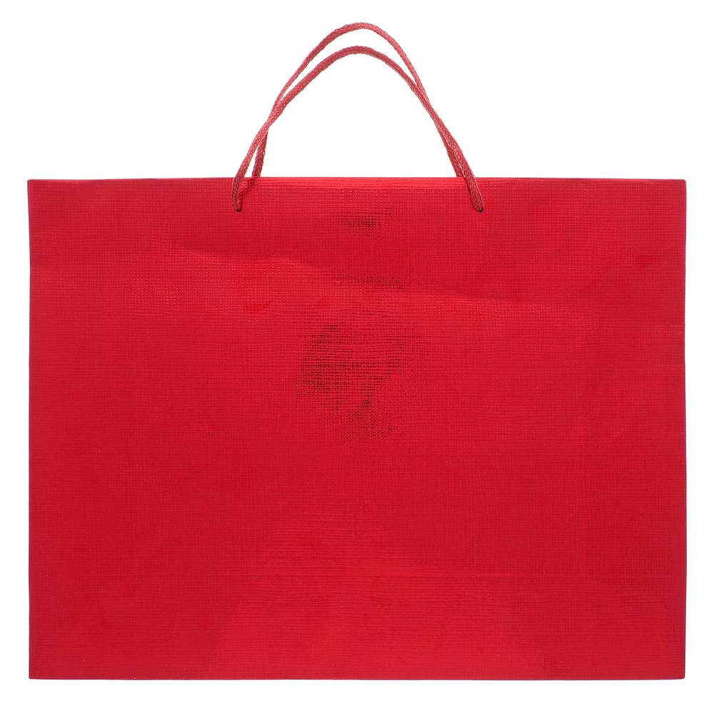 Jumbo Metallic Linen Look Gift Bag, Red