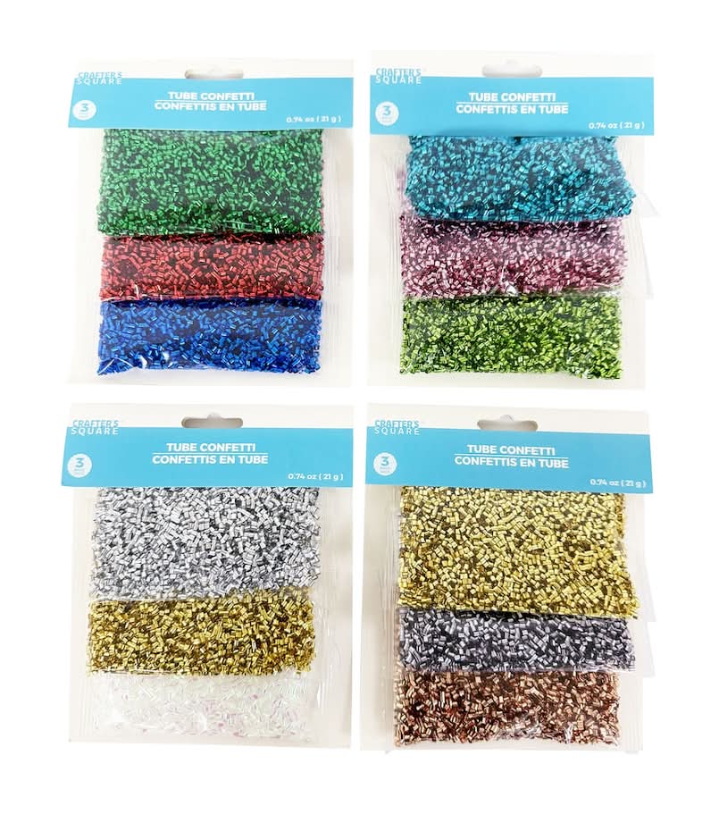 Crafters Square Tube Confetti, Assorted (4 x 0.74 oz)