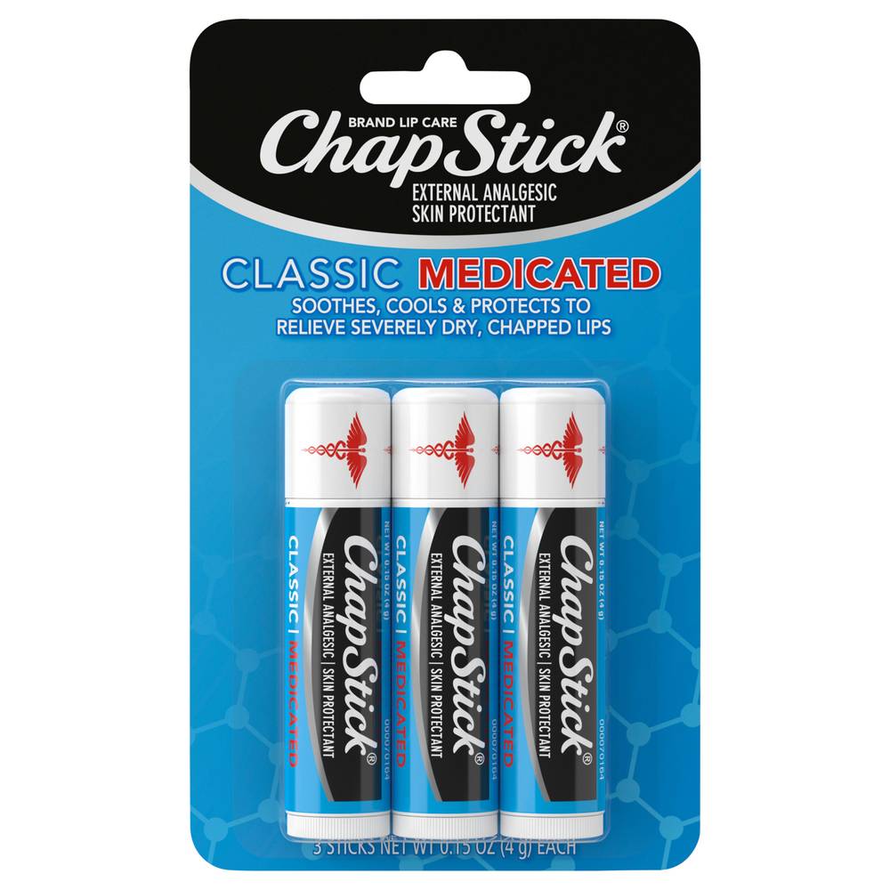 ChapStick Classic Medicated Lip Balm Tubes (0.15 oz, 3 ct)