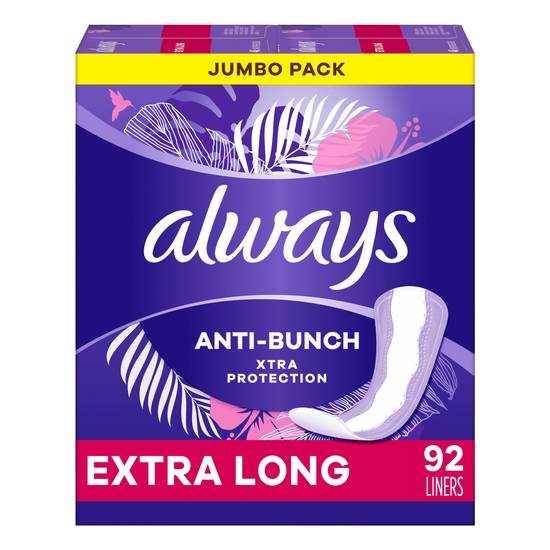 Always Xtra Protection Daily Liners, 92 Count, Extra Long