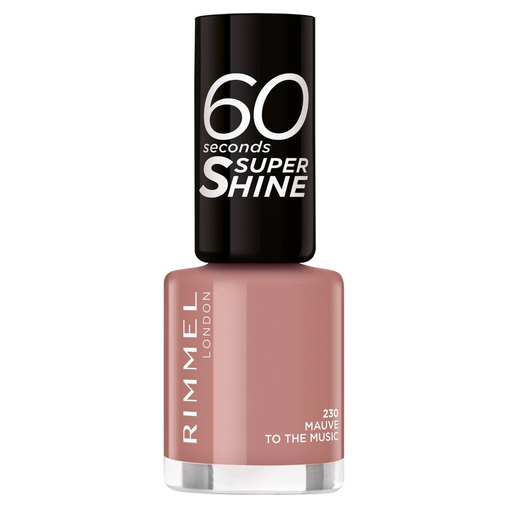 Rimmel London 230 Mauve, Super Shine 60 Seconds Nail Polish To the Music (8ml)