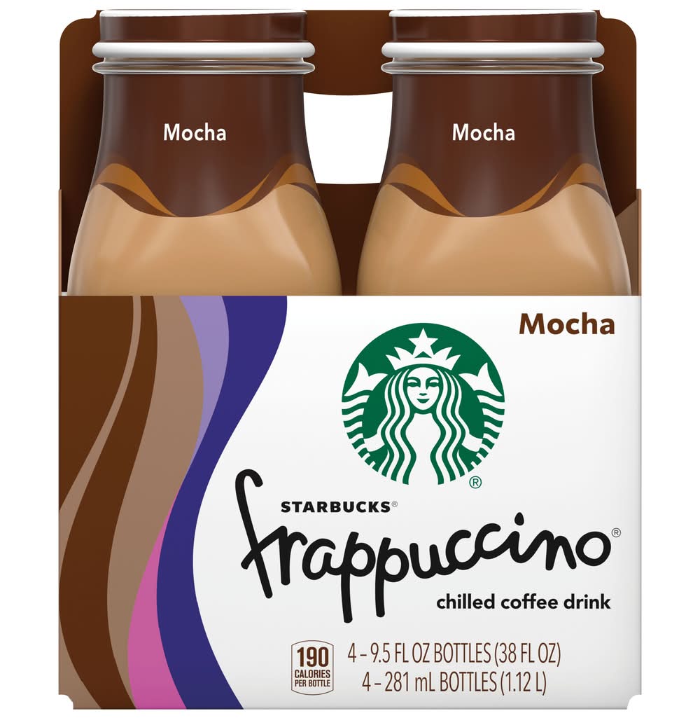 Starbucks Frappuccino Chilled Coffee Drink, Mocha (4 x 9.5 fl oz)
