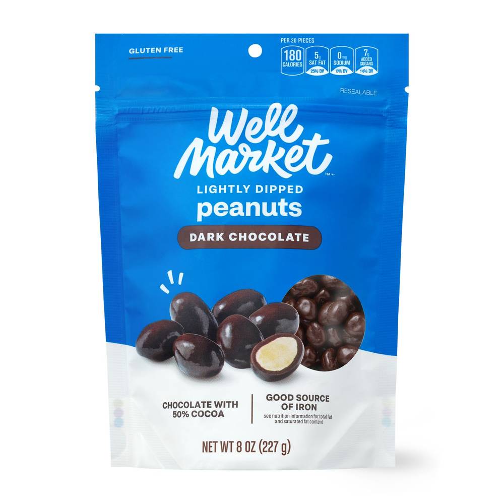 Well Market Lightly Dipped Dark Chocolate Peanuts