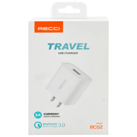 RECCI CARGADOR TRAVEL USB 3A RCO2