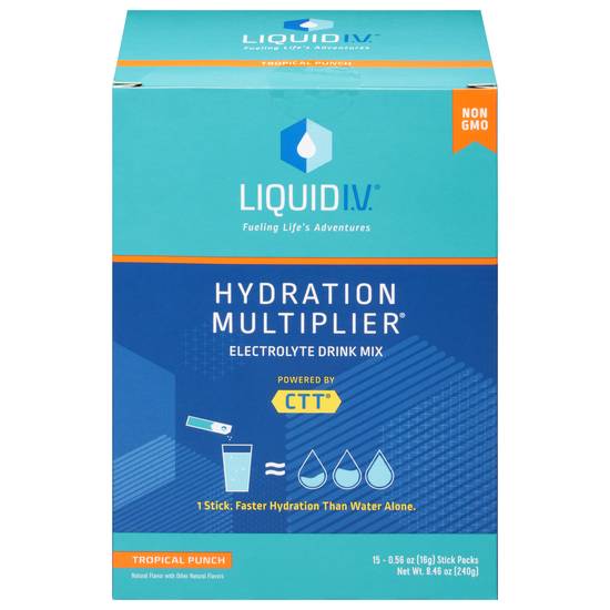 Liquid I.v. Hydration Multiplier Tropical Punch Electrolyte Drink Mix (8.46 oz)