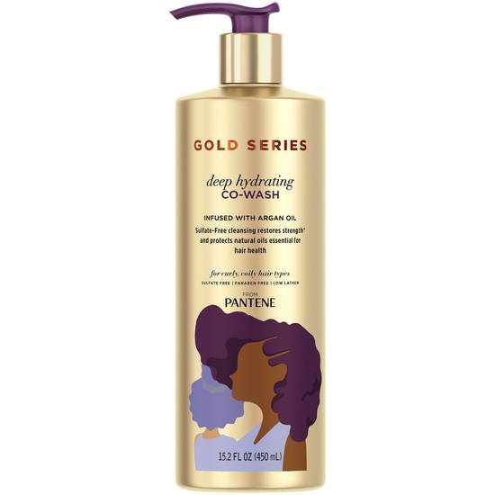 Pantene Gold Series Sulfate-Free Deep Hydrating Co-Wash with Argan Oil for Curly Hair (15.2 oz)