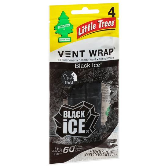 Little Trees Vent Wrap Black Ice 4-Count