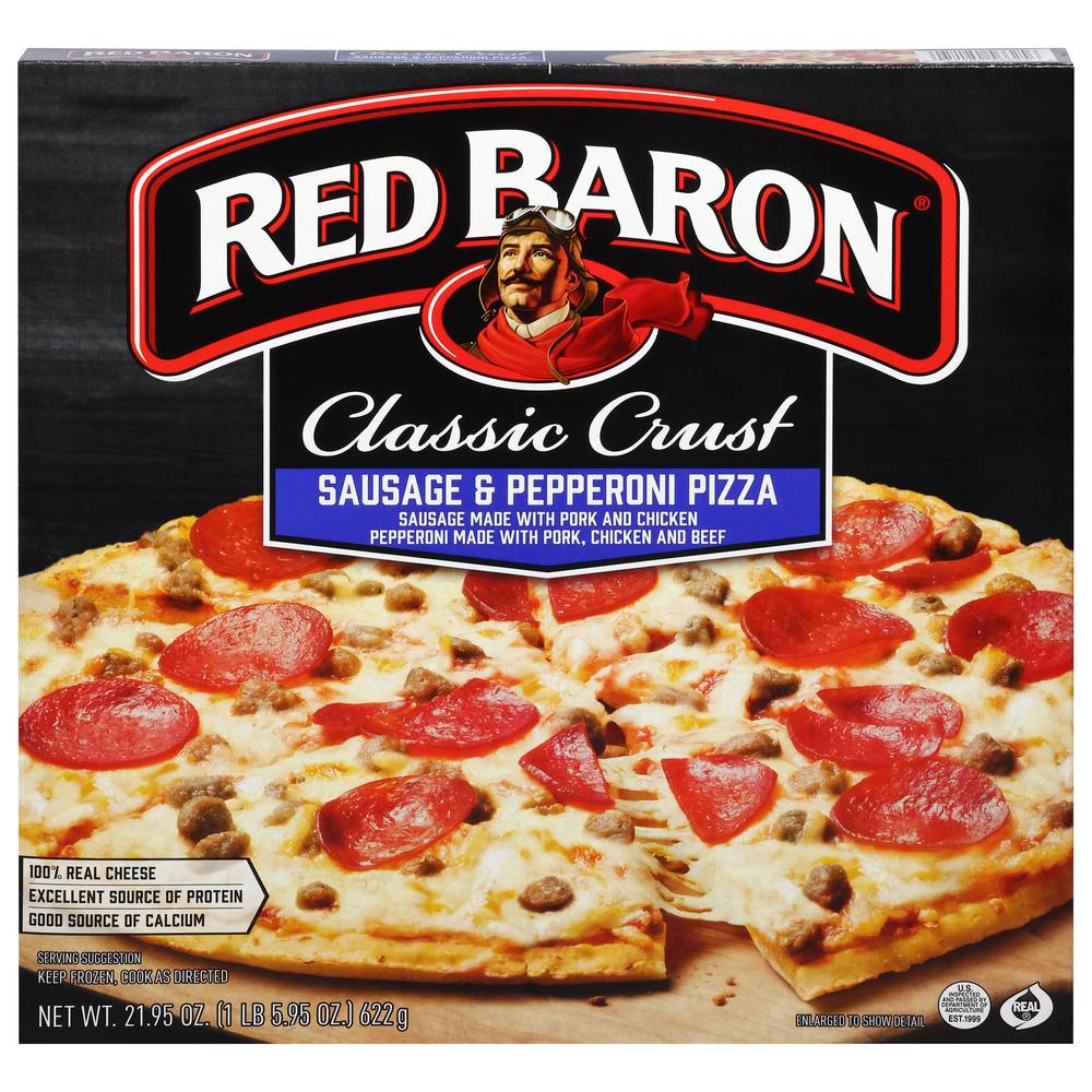 Red Baron Classic Sausage & Pepperoni Frozen Pizza (1.38 lbs)