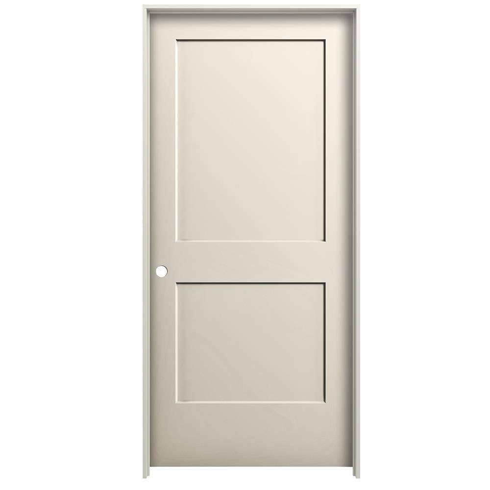 JELD-WEN 36-in x 80-in Hollow Core 2-panel Square Right Hand Smooth Primed Molded Composite Flat Jamb Single Prehung Interior Door | JW137000738