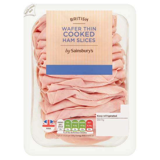 Sainsbury's British Wafer Thin Cooked Ham Slices 400g