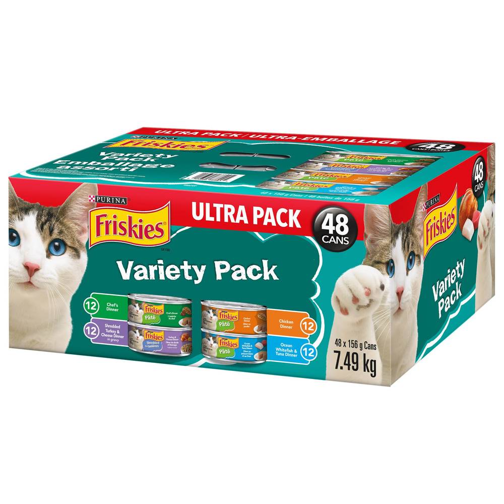 Purina Friskies Cat Food Variety Pack, 48 X 156G (5.5 Oz)