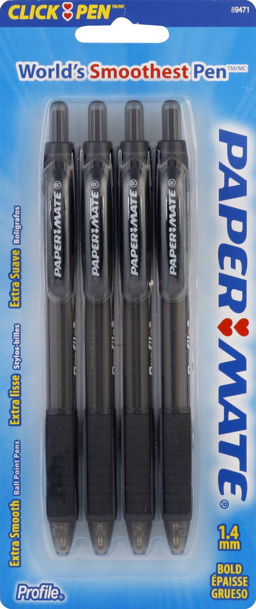 Paper Mate Extra Smooth Black Ink Ball Point Pens