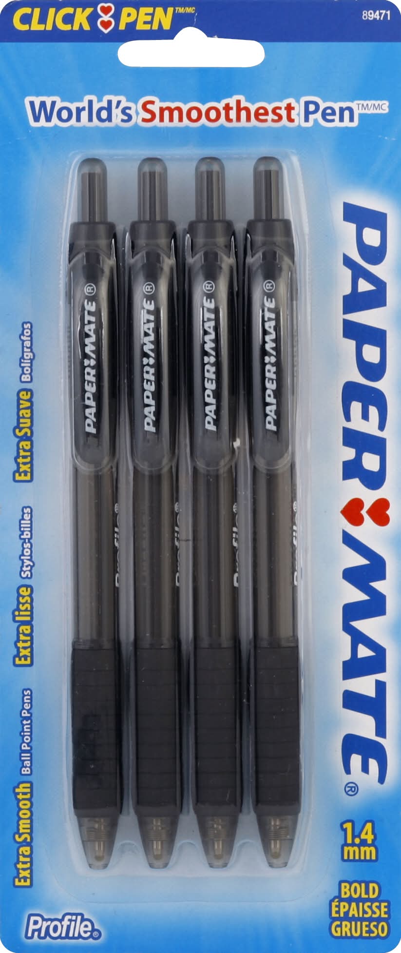 Paper Mate Extra Smooth Black Ink Ball Point Pens (1.6 oz)