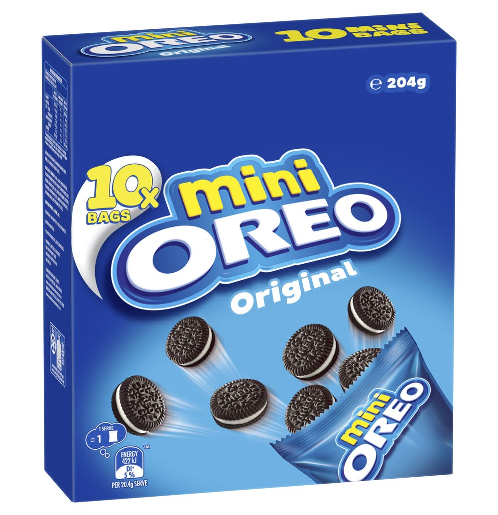 Oreo Mini Original Sandwich Cookies (204g, 10 pack)