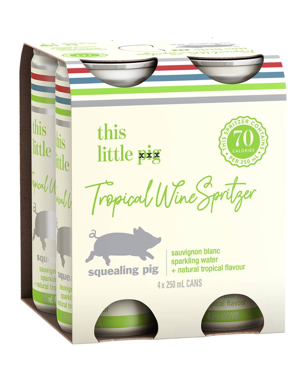 Squealing Pig Spritzer Sauvignon Blanc & Tropical Cans 4x250mL