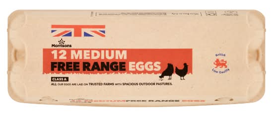 Morrisons M, Class a Free Range Eggs (12 pack)
