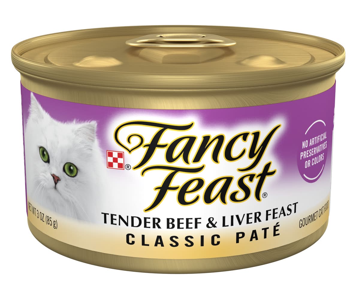 Purina Fancy Feast Classic Pate Wet Cat Food, Tender Beef & Liver Feast (3 oz)