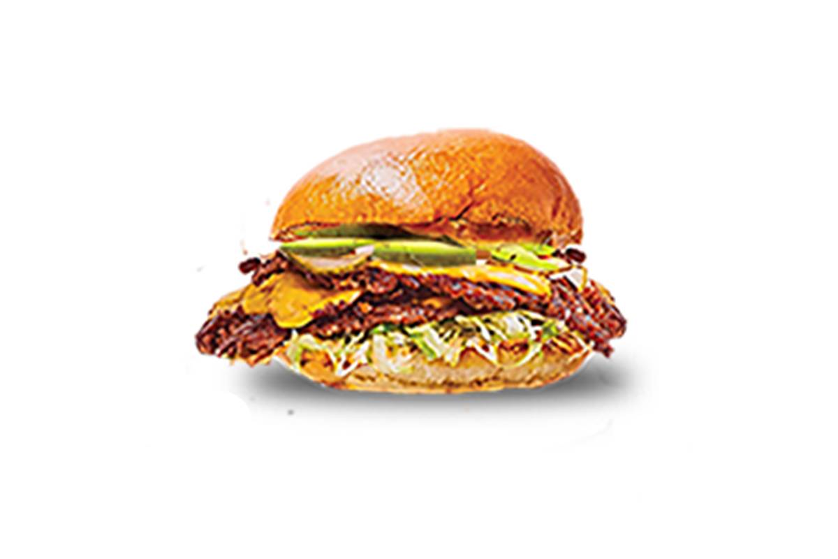 Menu smash beef avocado burger
