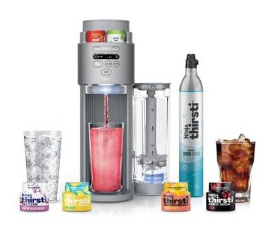 Ninja Thirsti Drink System Makes Sparkling & Still Water, Black