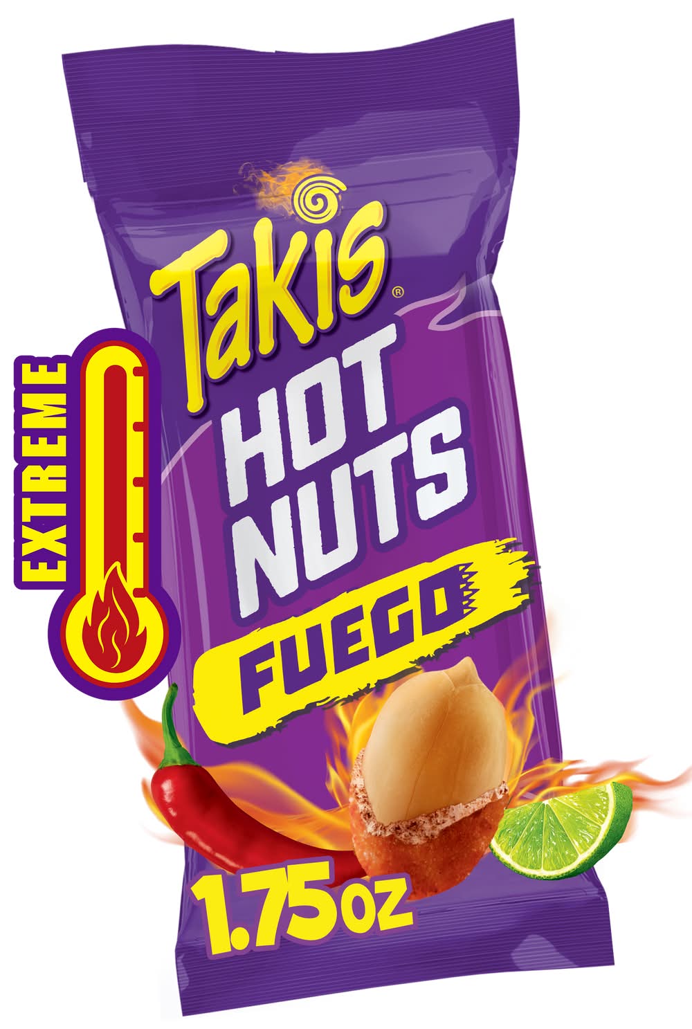Takis Fuego Hot Nuts Value Size Pouch, Hot Chili Pepper & Lime (1.75 oz)